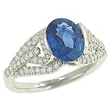 Oval Sapphire (2.24ct) & Pave Diamond (.39ct) Ring