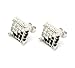 Mens Silver Tone Clear/Black Cz Cube Iced Out Hip Hop Micro Pave Stud Earrings