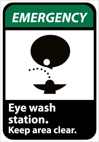 Signs-Eye Wash Station Keep Area Clear