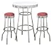 Retro Fountain Style Chrome Finish Bar Table w/White Top