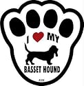 Basset Hound Dog Pawprint Window Decal w/Suction Cup