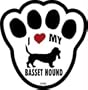 Basset Hound Dog Pawprint Window Decal w/Suction Cup