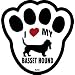 Basset Hound Dog Pawprint Window Decal w/Suction Cup