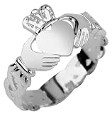 Silver Claddagh Ring with Trinity Band