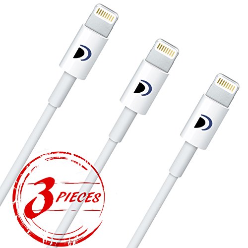 iPhone 6 Cable,Dreo® 3 Pieces Pack White Lightning Cable 3ft (Three Feet) 8 Pin to USB SYNC Cable Charger Cord for Apple iPhone 5 / 5s / 5c / 6 / 6 Plus, iPod 7, iPad Mini / Mini 2/ Mini 3, iPad 4 / iPad Air / iPad Air 2(Compatible with Latest IOS)