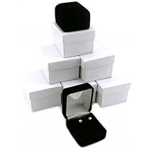6 Black Velvet Earring Boxes Displays Showcase Gift Box