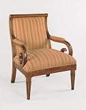 Kilarney "Fruitwood" Accent Chair with Padded Arms & Striped Fabric By Powell Furniture