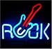 Guitar with Rock Neon Sign