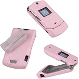 NEW PINK LEATHER TEXTURE CASE FOR MOTOROLA RAZR V3 V3i V3c V3x