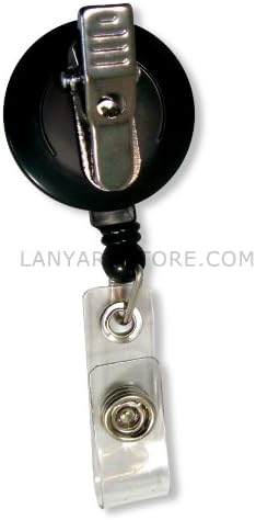 Round Badge Reels with Alligator Clip in Black (Qty. 50)