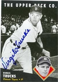 Virgil Trucks Autographed/Hand Signed 1994 BAT Upper Deck baseball card Detroit Tigers