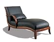 Park Avenue Collection in a Gorgeous 100% Black Leather Chaise Lounger By Coaster Furniture