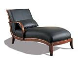 Park Avenue Collection in a Gorgeous 100% Black Leather Chaise Lounger By Coaster Furniture