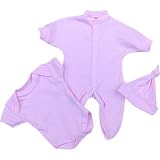 Premature Early Baby Clothes 3 Piece Set - Sleepsuit, Bodysuit & Hat 1 - 5.5lb Pink Premature Early Baby Clothes 3 Piece Set - Sleepsuit, Bodysuit & Hat 1 - 5.5lb Pink