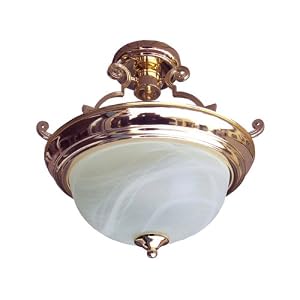 Casual 2-Light Semi-Flush Mount - Goldtone