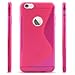 iPhone 6 Plus Case - LK S Shape Slim TPU Gel Rubber Soft Skin Silicone Case Cover for iPhone 6 Plus (5.5inch) + Stylus Pen (TPU - Hot Pink)