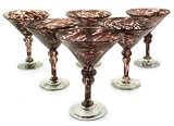 Martini glasses, 'Tortoise Shell' (set of 6)