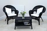 WILTON BLACK CONSERVATORY 2 CHAIRS AND TABLE Outdoor Living