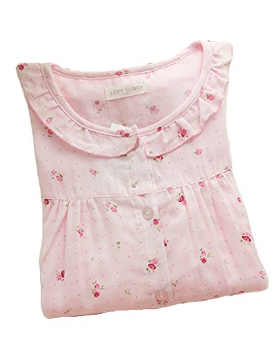 ナナコレクション Nana_Collection 秋 パジャマ 寝巻き 寝間着 上下 綿 コットン 花柄 フリル レディース 長袖 入院 前開き 前あき