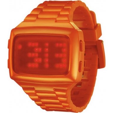 LED LED-OE-STP Unisex Digital Orange Dial And Pu Strap Watch