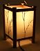 Dimmable Decorative Lamp - Square Natural Autumn Branch Silhouette Shoji Lantern Design with Organic Twig Motif- Decorative Light / Ambiance Light / Asian Style Table Lamp - Small
