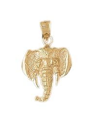 Dazzlers Solid 14k Gold Elephant Head Charm Pendant Available in three colors from jewelsberry (weights: 2.0 grams only)