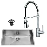 Vigo Industries VG14025 Undermount Faucet and Kitchen Sink, Steel