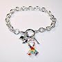 Autism Awareness Enamel Ribbon Charm Bracelet
