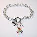 Autism Awareness Enamel Ribbon Charm Bracelet