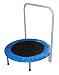 Professional Mini Trampoline: Personal Rebounder with Assist Handle for Added Stability While Jogging, Welded Steel Frame Construction