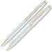 Cross Century II Medalist Ball-Point Pen and .05 mm Pencil Set In Polished Chrome and 23 Karat Gold Plate