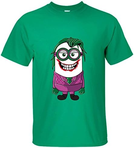 CRAZY POMELO Funny Minion Joker Men's T-shirt Green - XXL