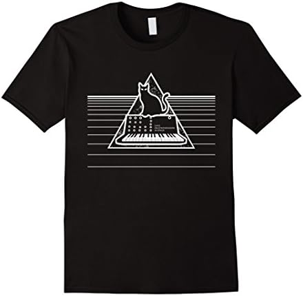 Men's Cats On Synthesizers In Space T Shirt Large Black