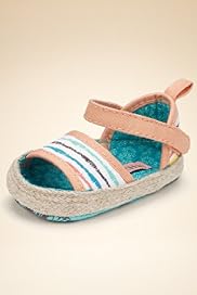 Open Toe Riptape Stripe Pram Shoes