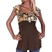 Brown Cream Brooch Maternity Short Sleeve Shirt