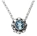 Sterling Silver and Blue Topaz Swirl Flower Pendant, 16" by Zina