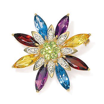 14kt. Gold And Diamond Burst Pin