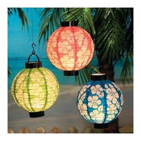 Paper Light-Up Hibiscus Lantern Set (3 pc)