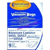 Kenmore Type-C Canister 5055, 50557, and 50558 Bag - 9 Pack