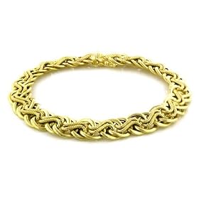 14K 7.8" Yellow Gold Polished/Textured Bracelet by 