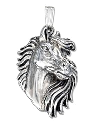 Sterling Silver Horse Head Pendant with Flowing Mane