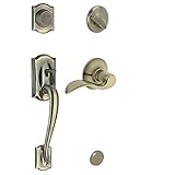 Schlage F93CAM609ACCRH Camelot Inactive Handleset with Accent Right-handed Lever, Antique Brass by S