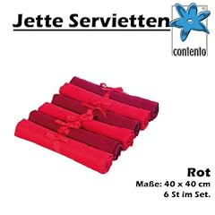 6-tlg. Servietten Set "Jette" in Rot / Bordeaux