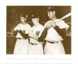 Joe DiMaggio, Mickey Mantle, and Ted Williams, 1951 by Unknown. PLAQUE MOUNTED. 25.00 inches width by 18.85 inches height. Highest Quality Art Poster Print