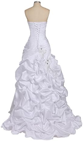 Dreambridal Ruffle Satin Beaded Bride Wedding Dresses 2015