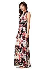 Polyester/Spandex Striped Print Floral Print Paisley Sleeveless Maxi Dress 