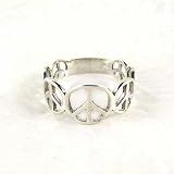 Sterling Silver Graduating Peace Signs Ring