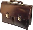 Bugatti Messina Brown Italian Leather Briefcase Laptop