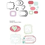 Sizzix Framelits Dies 8/Pkg With Cling Stamps-Birthday & Frames