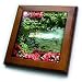 Koi Pond and Flowers - 8x8 Framed Tile